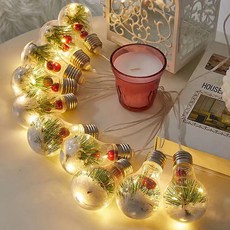 IYES 大型櫻桃聖誕裝飾LED燈串 10燈, 透明