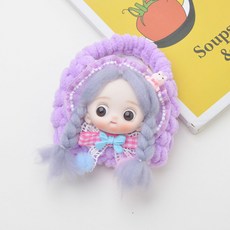 뜨개가방 공주인형 키링, 퍼플, 1개, 8cm