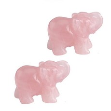 幸運招財象裝飾品 2入, 粉紅色