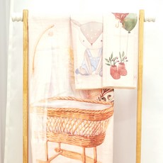 멜로우앤 유아용 이중거즈 블랭킷 + 손수건 세트, 원목침대