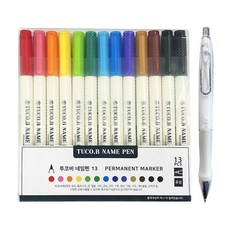 TUCO.B 12色姓名筆 13入 + Dr.Grip 自動鉛筆, 混合顏色(姓名筆), 隨機出貨(自動鉛筆), 1套