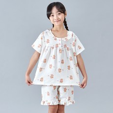 폭스클럽 곰돌이좋아 시어서커 반팔잠옷 상하의 세트