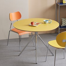 16피스 미드센츄리 원형 1000 식탁 방문설치, 옐로우