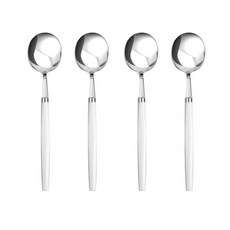 東方三角西餐餐具 晚餐湯匙 4入, 白色, 4個