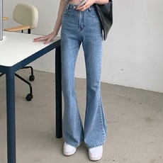 마켓에이 여성용 뒷트임 슬림 부츠컷 청바지 R