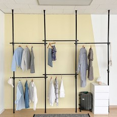 韓國製造 Virtue Nine Light 25mm 安裝型5層掛衣架, 黑色