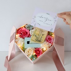 MORIANN 倒心粉色零錢盒+禮品購物袋+燈泡, 粉色的