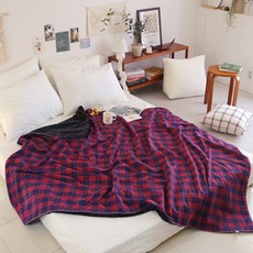 까사베르데 스코틀랜드 타탄체크 극세사 담요