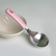 304不鏽鋼迷你上菜匙, 粉紅色, 1個