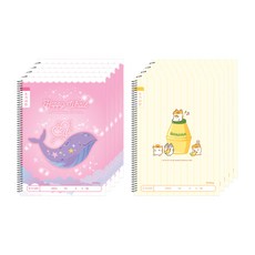 ibis 女童書寫筆記本 MT_CR11751 2款 5入組, 鯨魚，香蕉奶, 1套