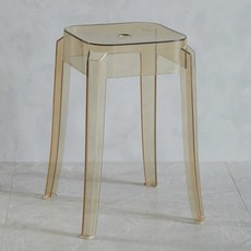 Lala House Abel透明方形椅凳, 淡黃色, 1個
