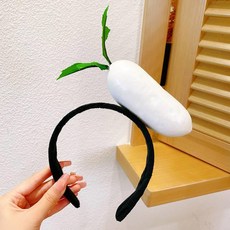 마켓피아 재밌는 파티 웃긴 야채머리띠 05, 흰 무, 1개