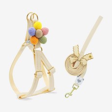 랜보어 반려동물 러블리 포인트 하네스 세트, 아이보리, 1개