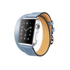 4YOU Apple Watch 3/4/5/6/7/SE Double Tour 單色錶帶 (相容42/44/45mm), 天藍色