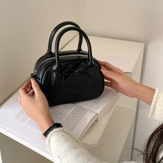 迷你蝴蝶結波士頓斜背包, 黑色