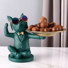 JCP 帥氣服務生鬥牛犬托盤, 綠色