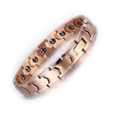 Herb Plus Health Plus純黑色魅力鍺保健手鍊 玫瑰金, 1個