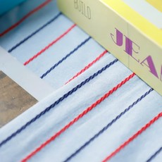 寬幅 30支紗 色織棉 Monne 條紋布料, 藍色 1504, 1個