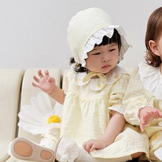 ETTOI 兒童款小花連身衣+帽子套裝+購物袋