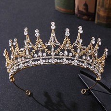 LUNA GLAM 自助婚禮高端璀璨水晶皇冠 H1289, 1個, 金色(WDG455)