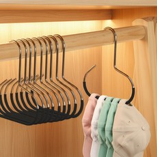 대한몰 무타공 옷장 정리대 모자 스카프 넥타이 링타입 걸이, 블랙, 10개