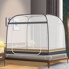 With Star一觸式優質帳篷型床用蚊帳, 深灰色