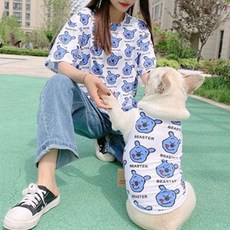 可愛小熊造型狗狗主人情侶裝, 藍色