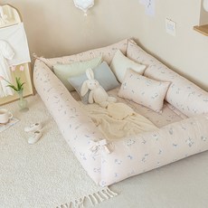 shez Home 純棉護欄緩衝靠枕套+枕芯組, 貝蒂·平克