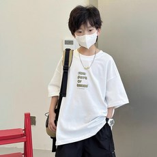 Starbean 兒童圓領字母短袖T恤