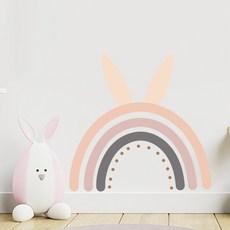 Yeso Deco 室內裝飾彩虹貼紙 02 粉紅兔子, 混合色
