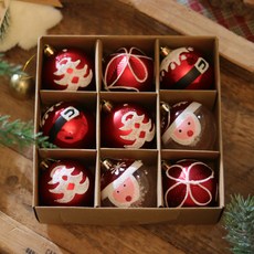 ScentBasket 聖誕聖誕老人紅色混合球樹裝飾品 9p, 1組, 混色