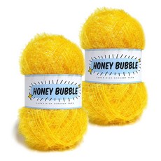 니뜨 허니 버블 수세미 실 90g, 2개, 04옐로우