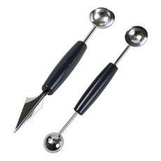 TIGER CROWN 裝飾花碗勺+兩邊花菜球勺, 混色, 1套