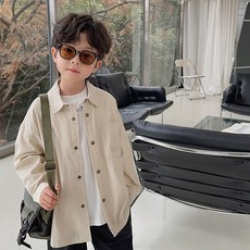 Orange Damom 男童字母口袋日常襯衫