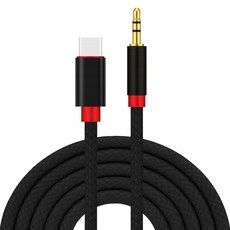 스페이스쉴드 C타입 to 3.5mm AUX 오디오 변환 케이블, 블랙, 1개, 3m