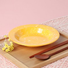 쿡차 레트로 분식 떡볶이 팝 파스타접시, YELLOW, 4개