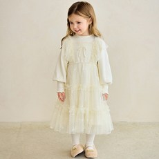 hejmini 女童愛心蝴蝶結蓬鬆感貂絨刷毛洋裝