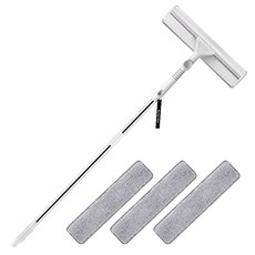 Market Plan 彎曲角度調節拖把 + 超細纖維拖布墊 3件組, 1套