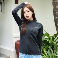 HERRINGBONE apparel 女款拉鍊長袖大尺碼修身泳裝防磨衣上衣 RI383W