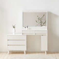 지앤퍼니 로렌 LED조명 템바보드 확장형 화장대 방문설치, 화이트