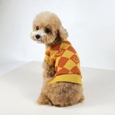 Grooming Dog 寵物笑臉針織背心, 黃色