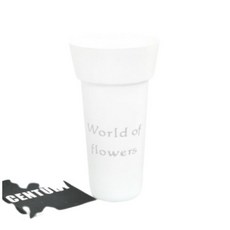 마크하스 꽃꽂이용 라운드 화분 대형, 화이트, 1개