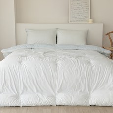 Dailylike 換季 Lilico 純棉 60支條紋薄被, 02 淡藍色