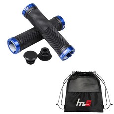 GUB Naya Style 自行車車把把手 2p + 獨家袋套組 CYYP-63-2PU, 藍色（手柄）, 1套