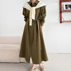 봉봉스토리 어바웃 트렌치 셔츠 임산부 롱원피스