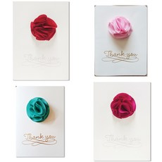 Hallmark 胸花花朵感謝卡4件組, 1套, 混合色