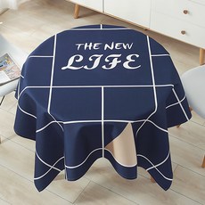 I Love Home Solidity 圓形圖案桌布, TYPE5, 85cm, 1個