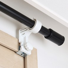 SERYUHOME Lucid 25mm窗簾桿 + 免鑽孔掛鉤 3件組, 黑色