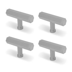 EASYWAY 1孔六角棒銀色家具把手, 4個