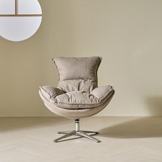 REVE 메이 1인 패브릭 회전 의자 방문설치, 1개, 베이지